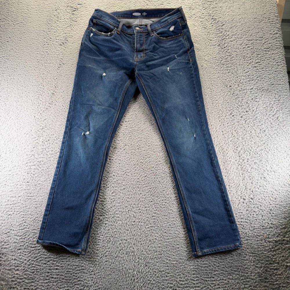 Old‎ Navy Built-in Tough Jeans Mens 30x30 Blue Cotton Denim Straight Workwear